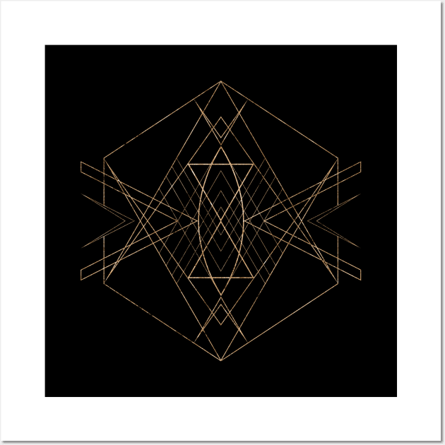 Gold Geometric Glyph Mandala 13 Wall Art by Holy Rock Design